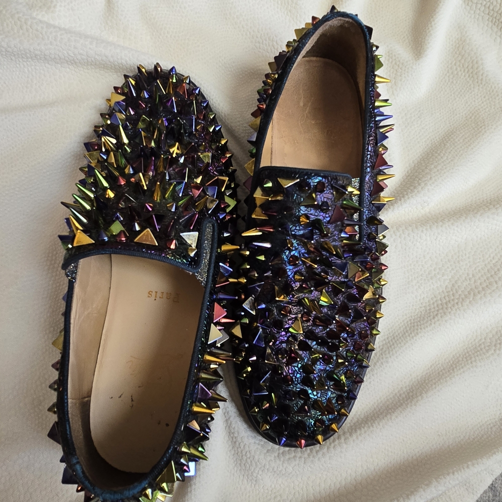 Christian Louboutin Roller-Boat Spiked Slip-On Sneakers